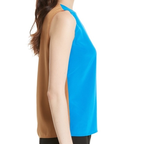 NWT DVF Fall 2017 colorblock silk sleeveless top - Picture 2 of 8